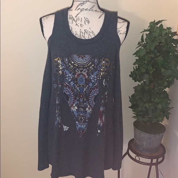 Lauren Moshi Aqua X Cold Shoulder Top - Picture 3 of 10